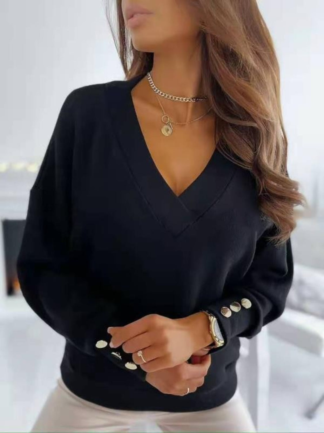 Classy and Elegant V-Neck Sweater