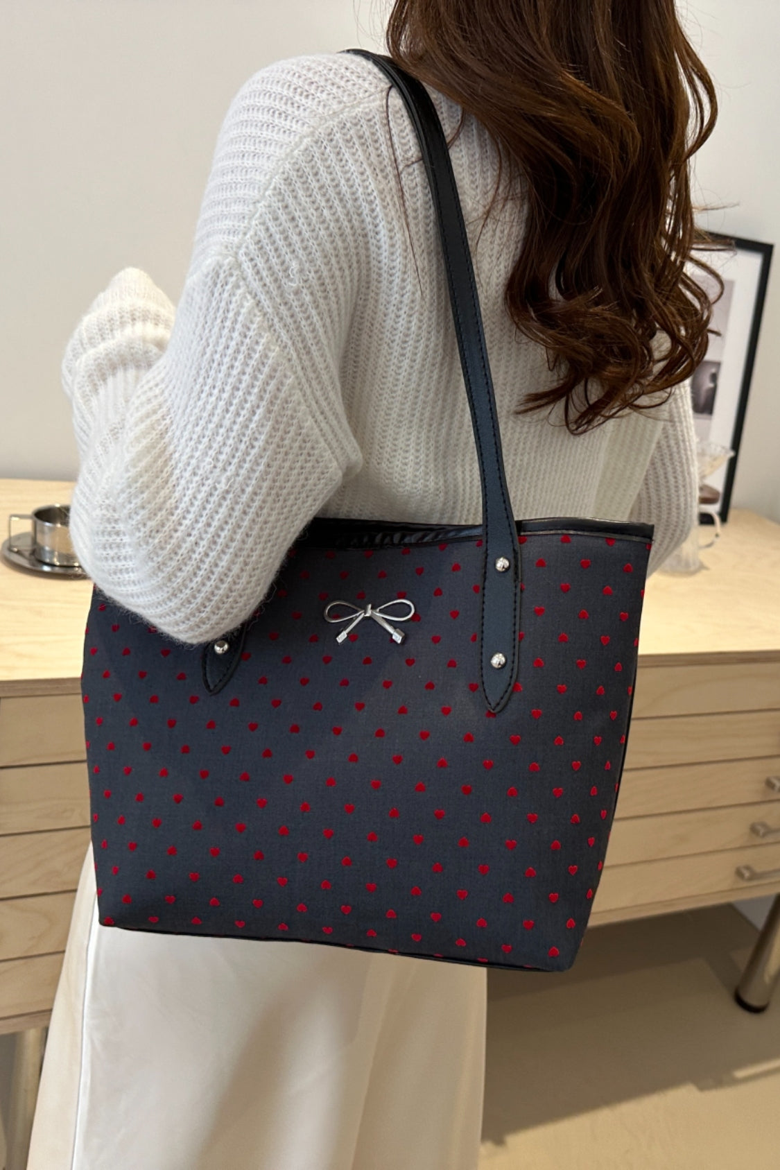 Bow Trim Tote Bag