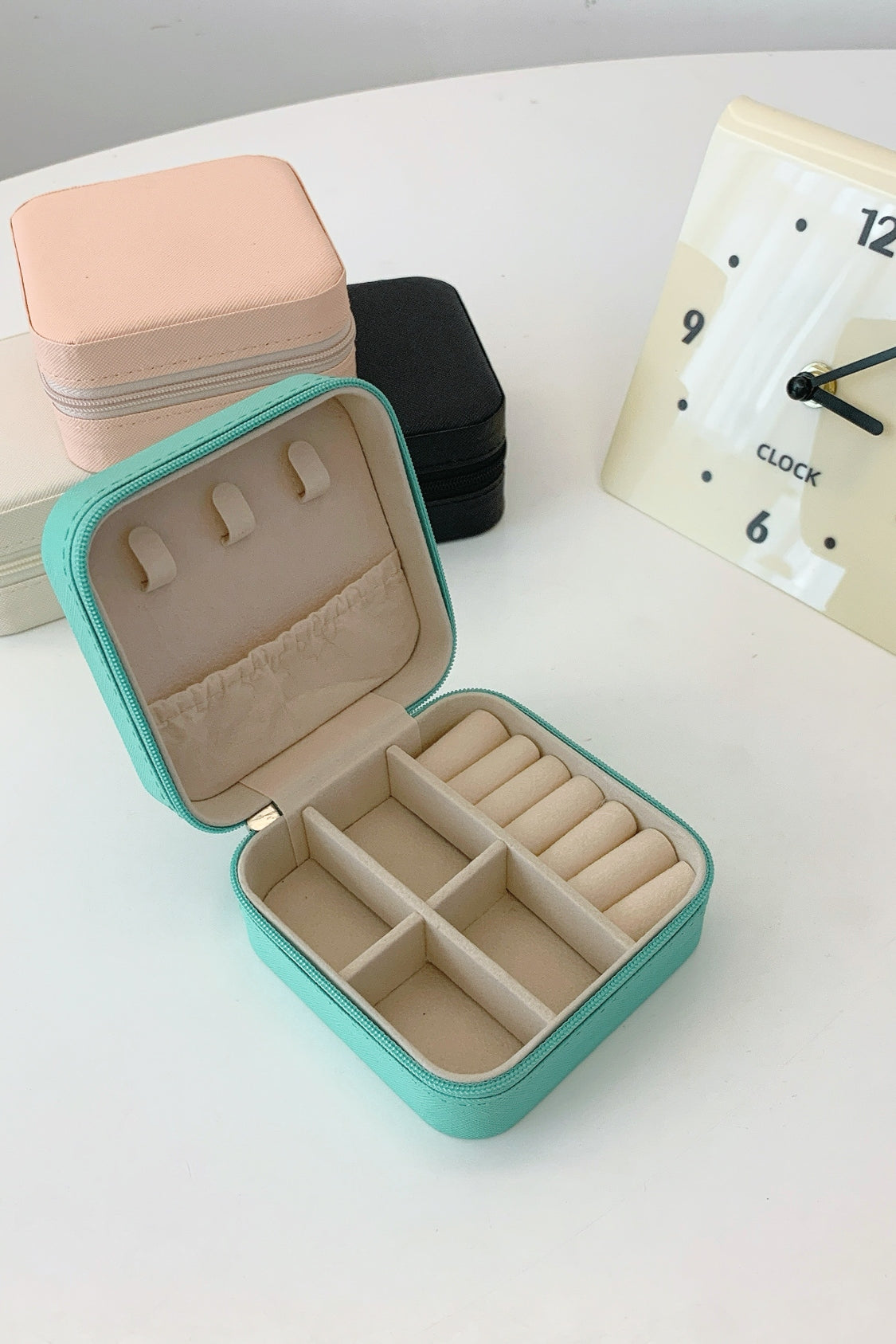 Leather Square Travel Jewelry Box