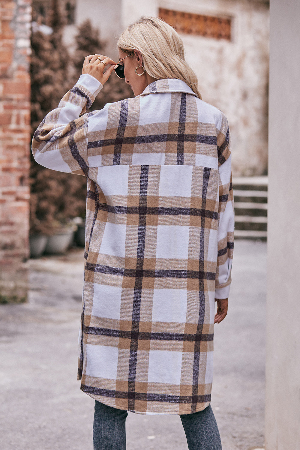 Plaid Longline Jacket