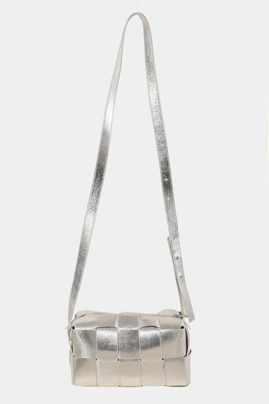 Woven Crossbody Bag with Adjustable Strap