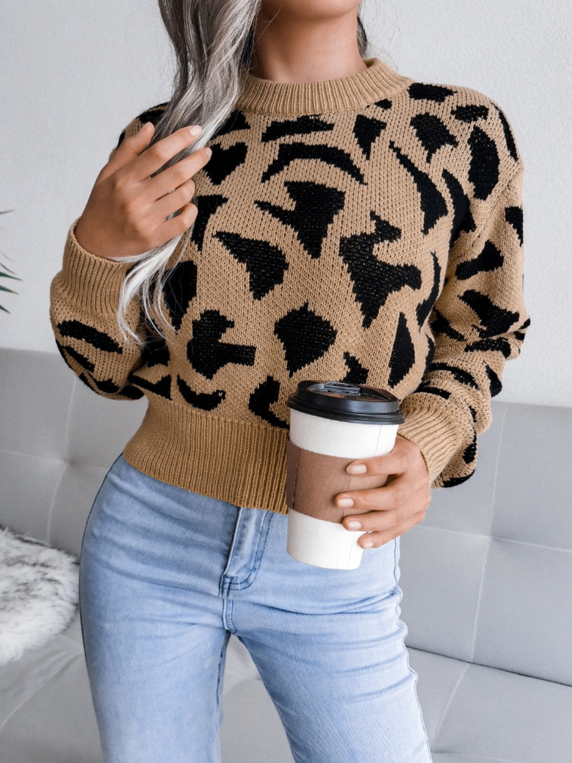 All The Leopard Sweater