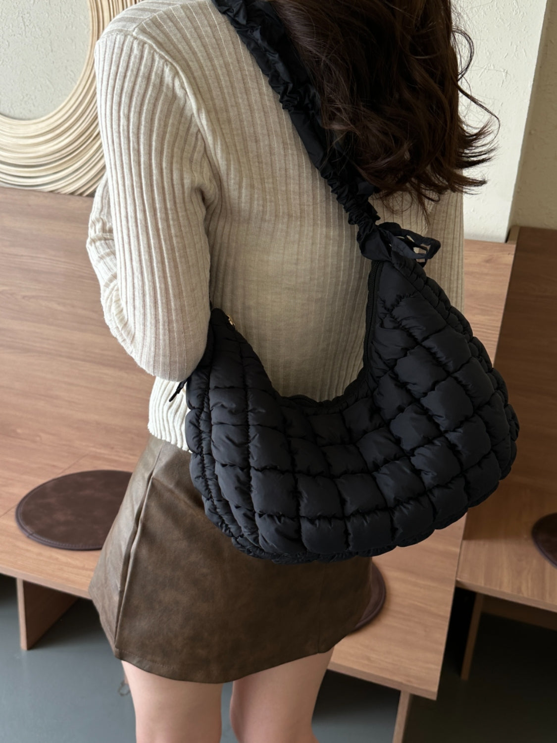 Bubble Texture Quilted Shoulder Bag