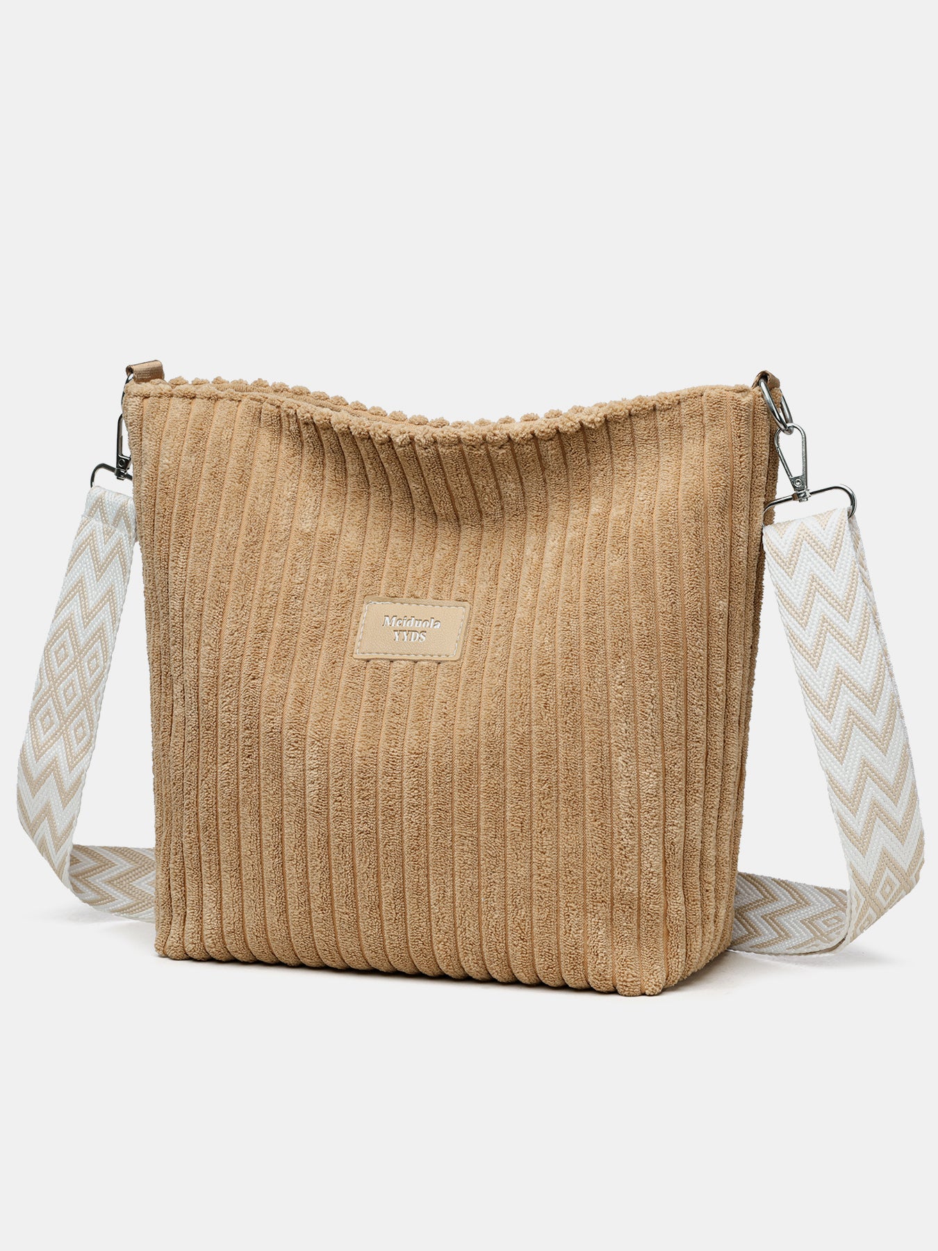 Corduroy Crossbody Bag with Removable Strap