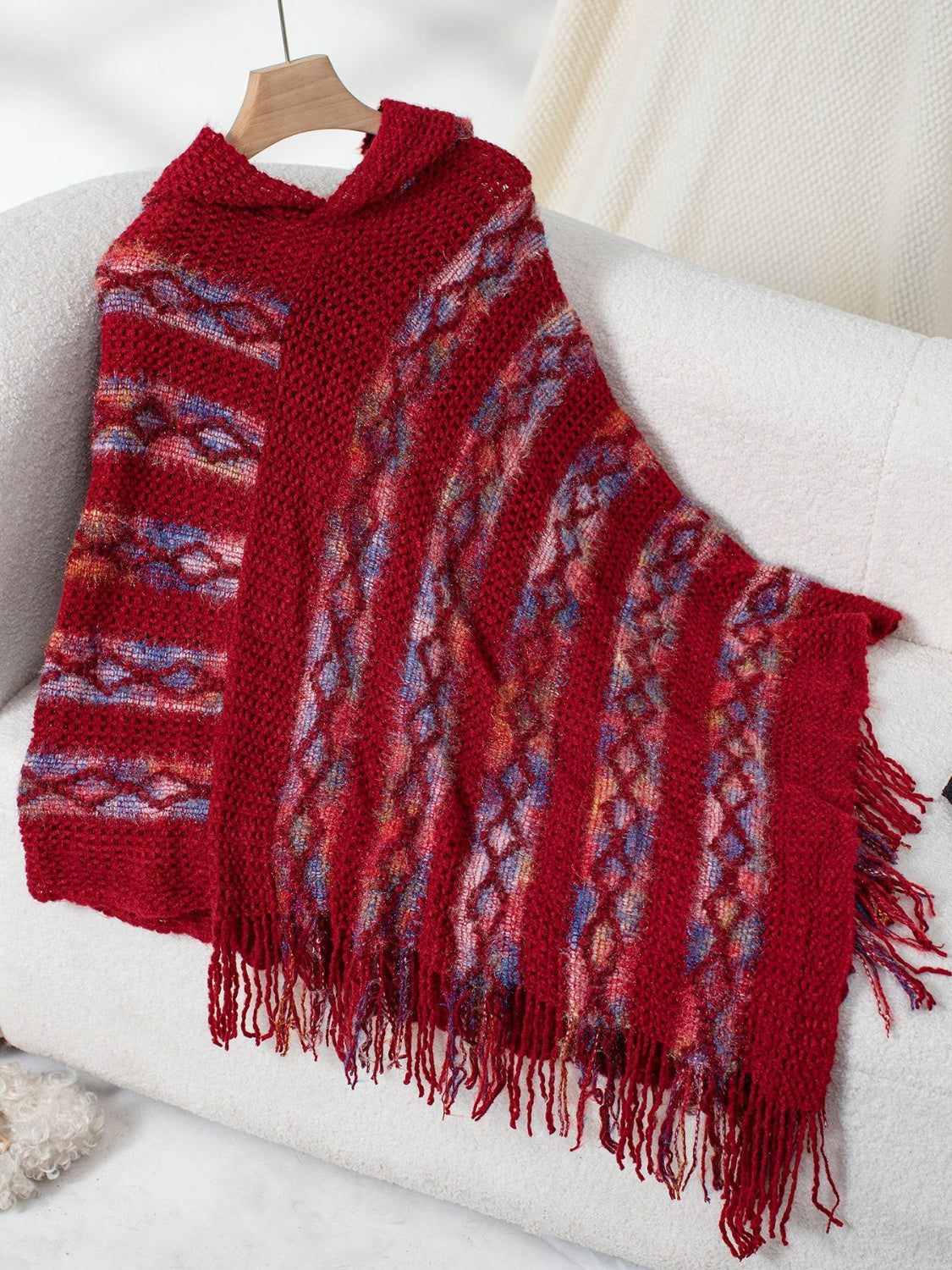 Fringe Hooded Poncho