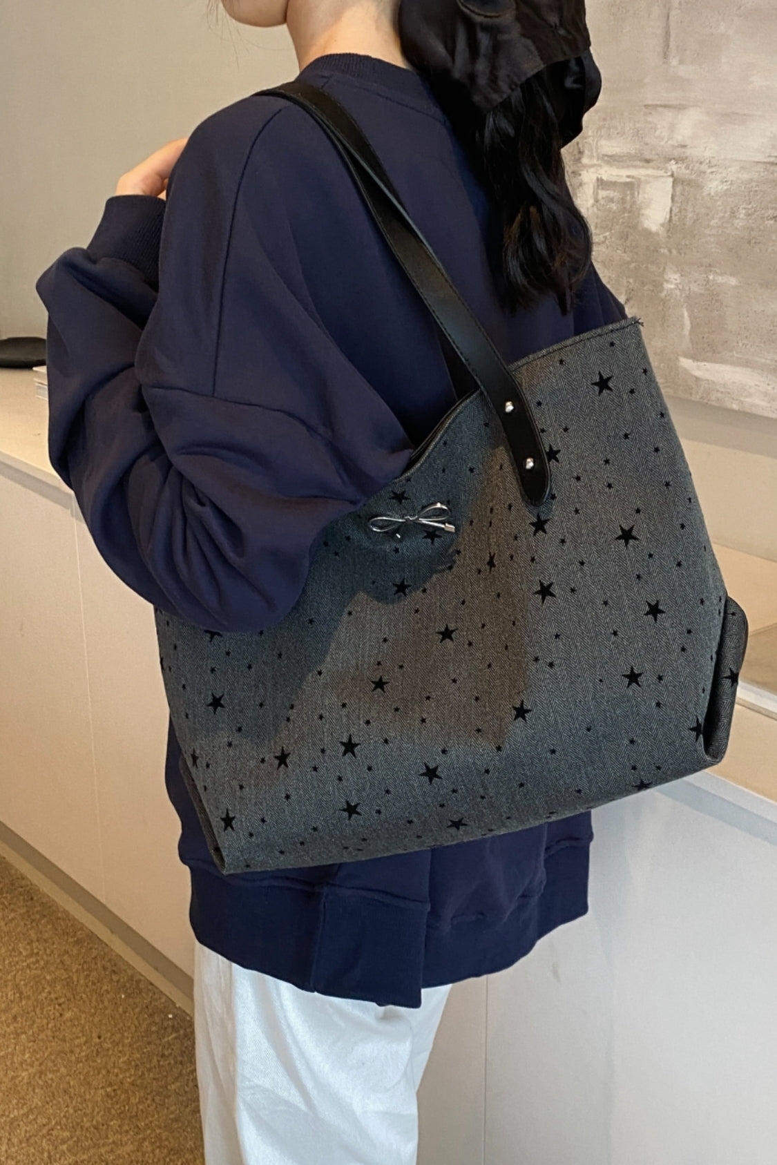 Bow Polka Dot Tote Bag