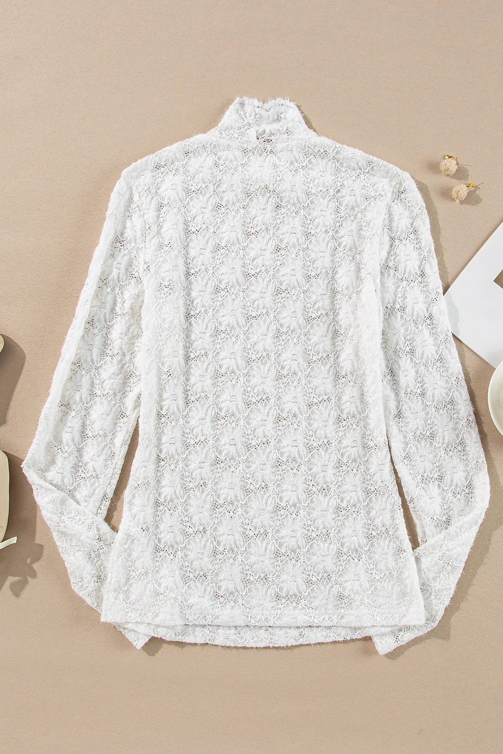 White Lace Long Sleeve Top