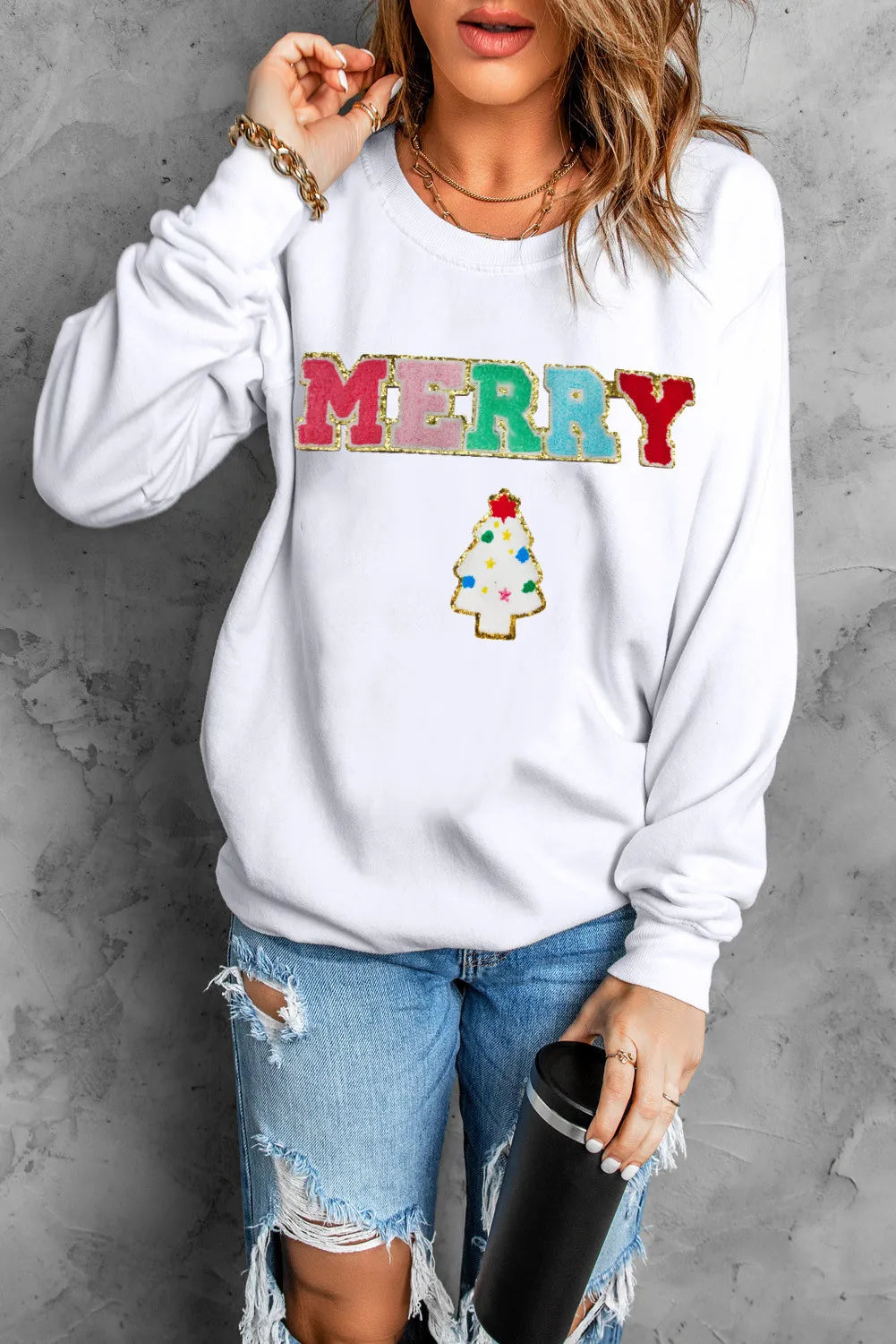 Merry Little Tree Long Sleeve Sweatshirt