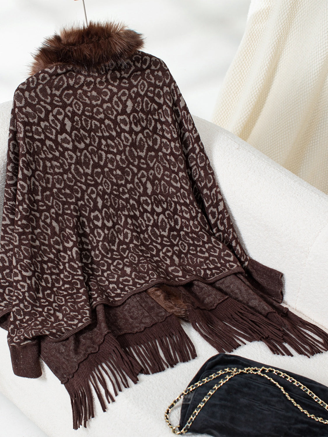 Fringe Leopard Poncho