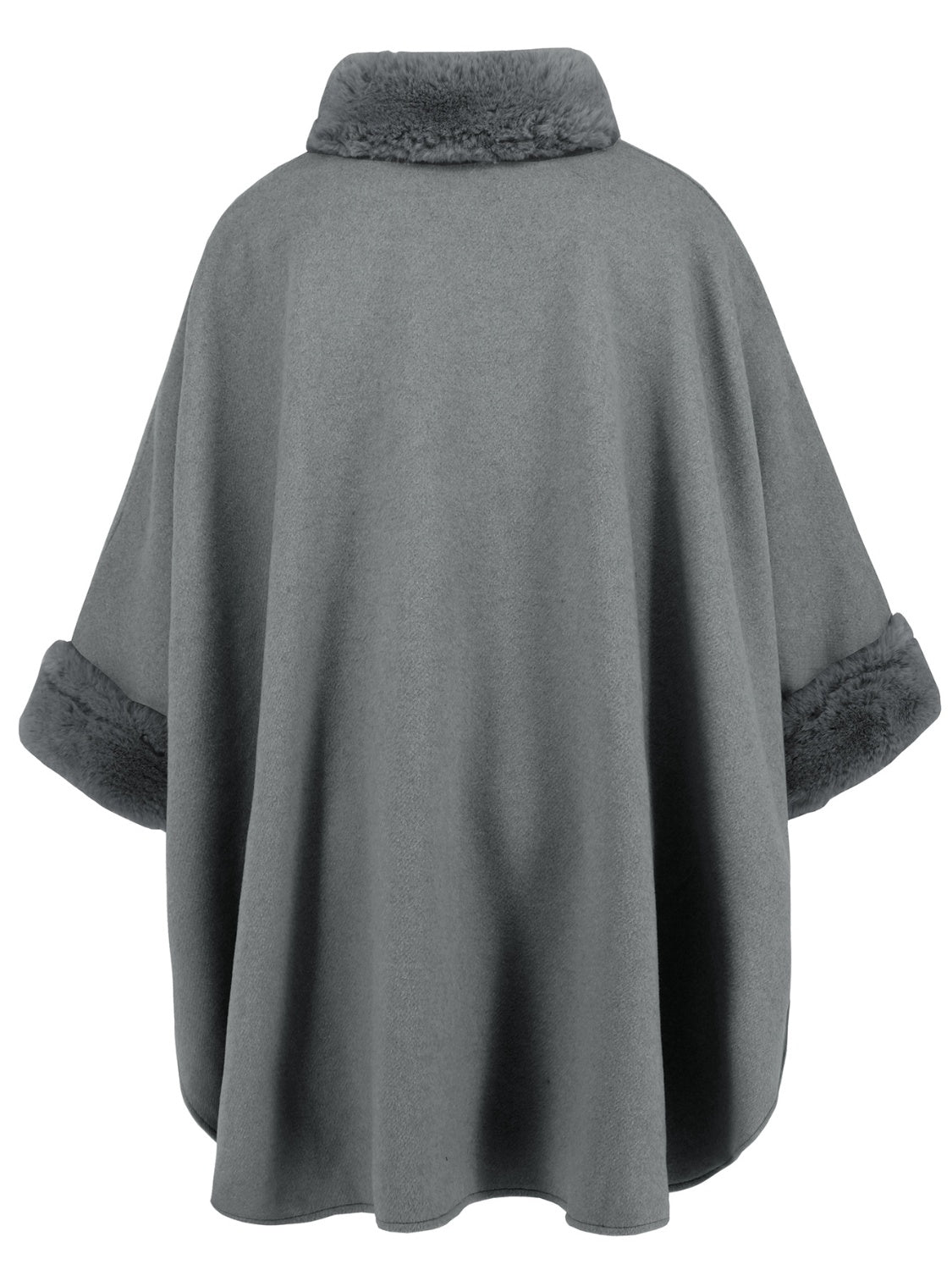 Fuzzy Trim Poncho