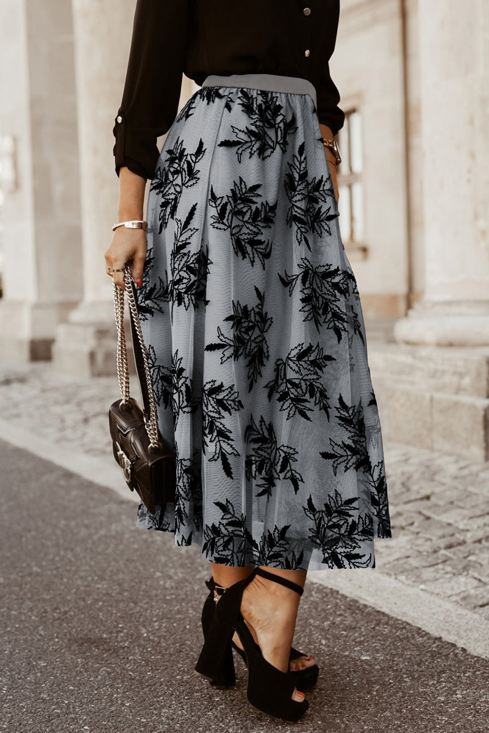 Everything Fall Embroidered High Waist Maxi Skirt