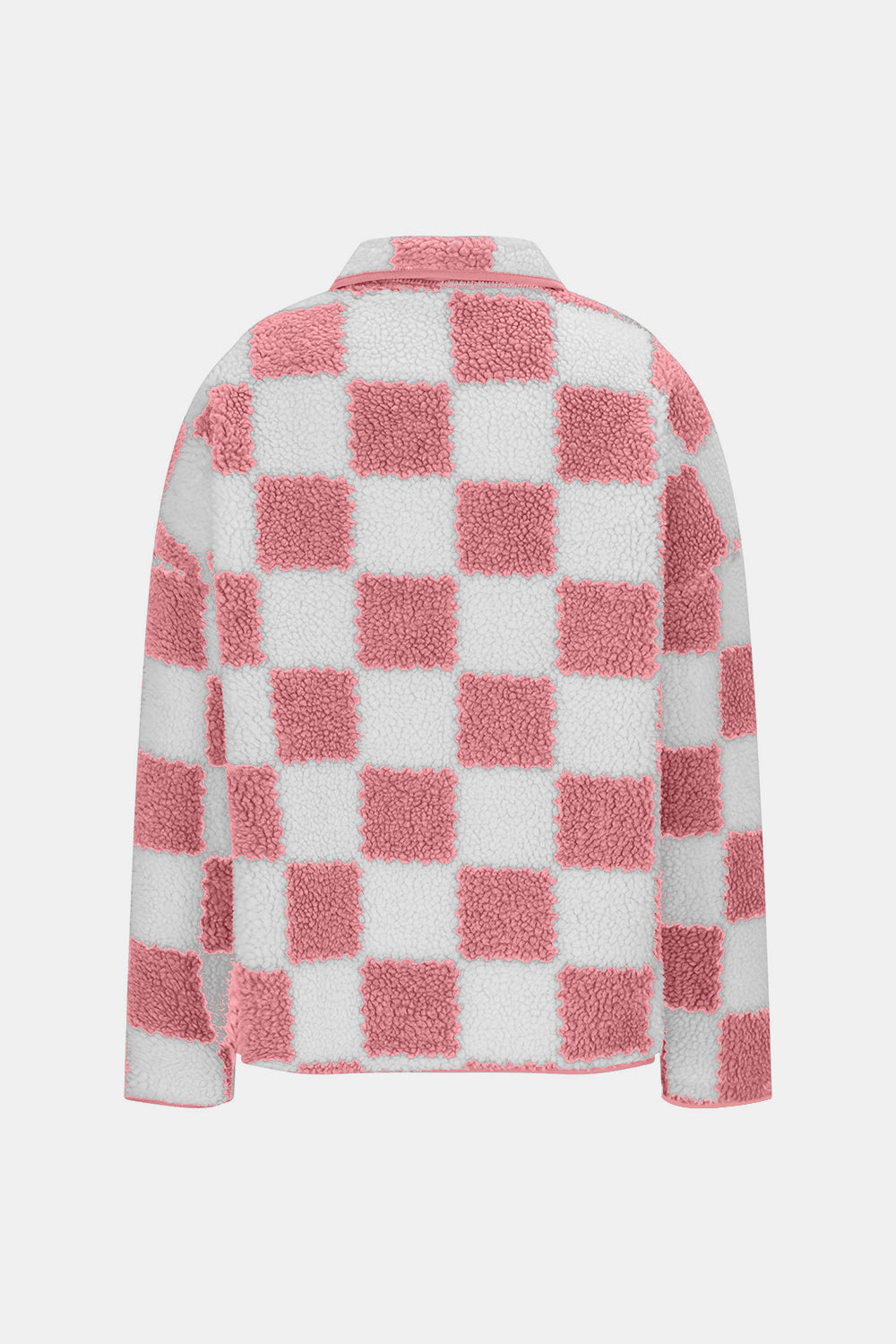 Checkered Snap Down Teddy Jacket