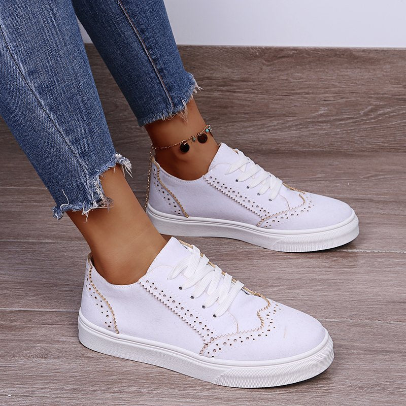 Lace-Up Suedette Sneakers