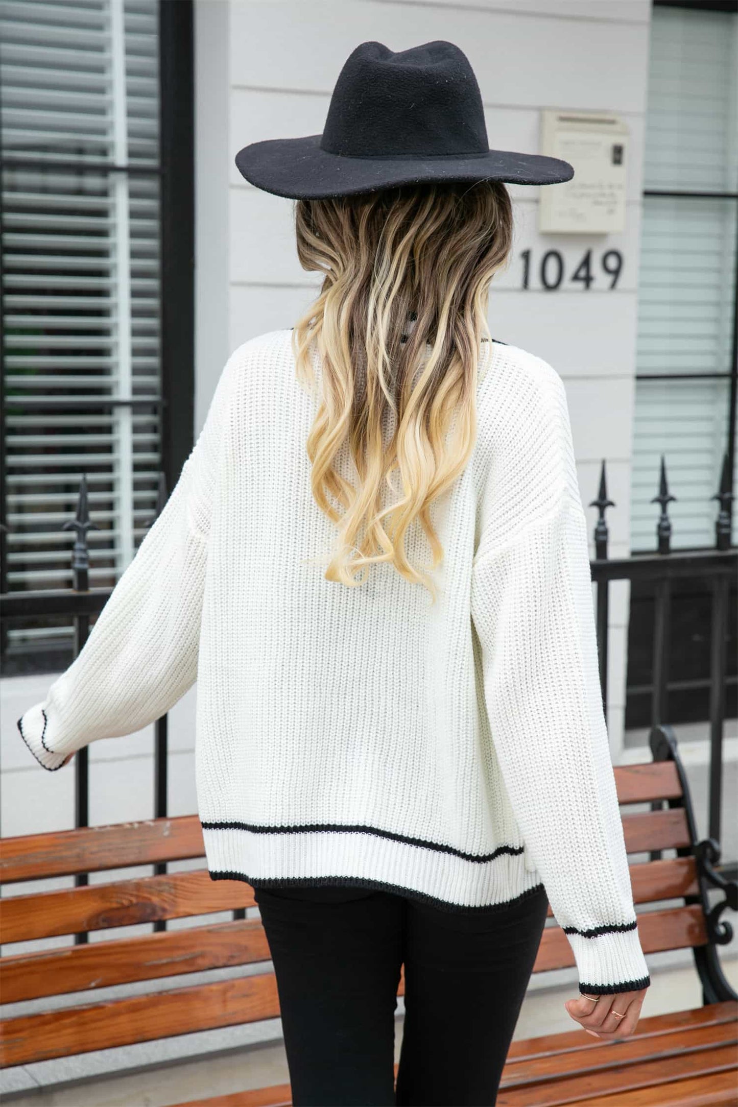 Waffle Knit V-Neck Cardigan with Pockets