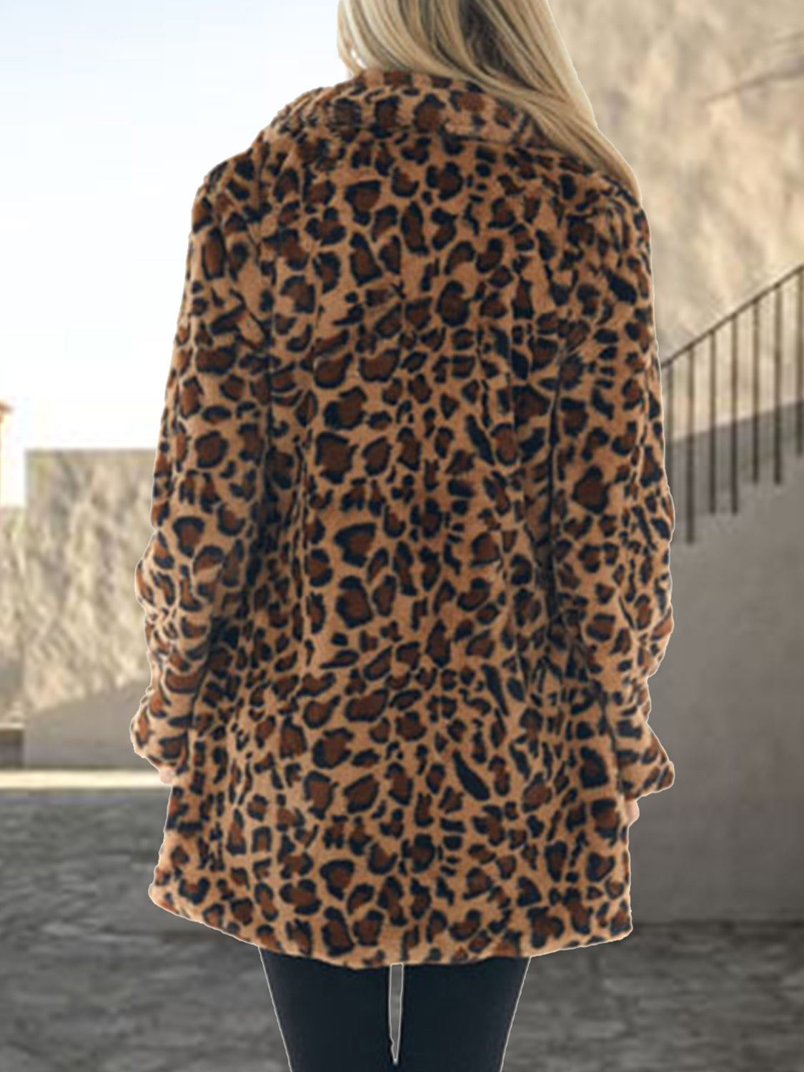 Leopard Mocha Coat with Pockets