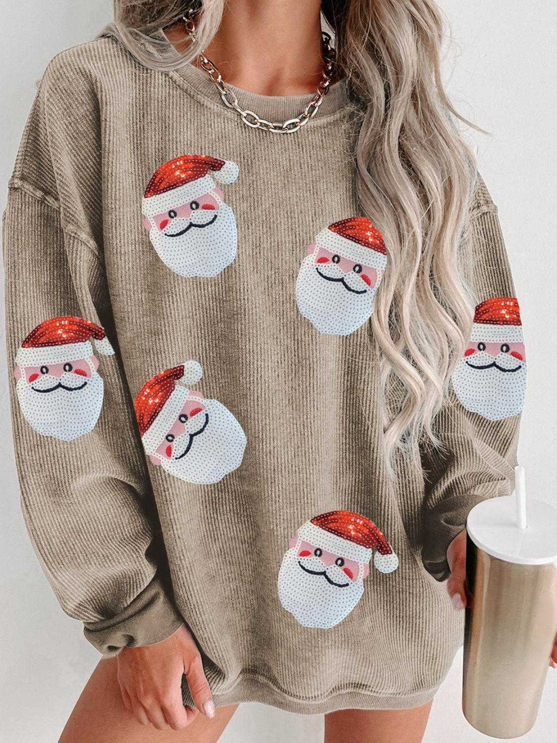 Here Comes Santa Claus Sequin Sweatshirt