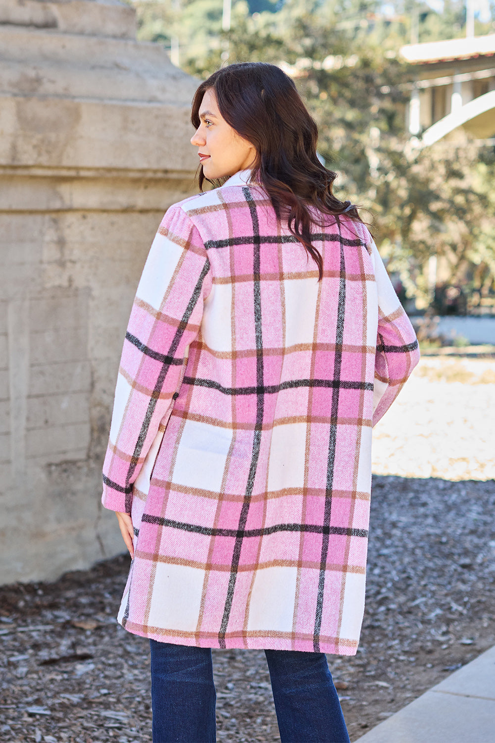 Fall-sational Plaid Button Up Lapel Collar Coat