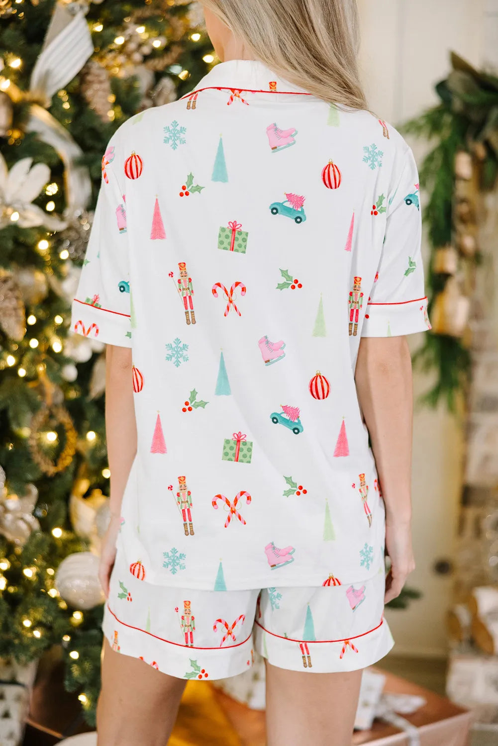 Candy Cane and Christmas Fun Top and Shorts Lounge Set