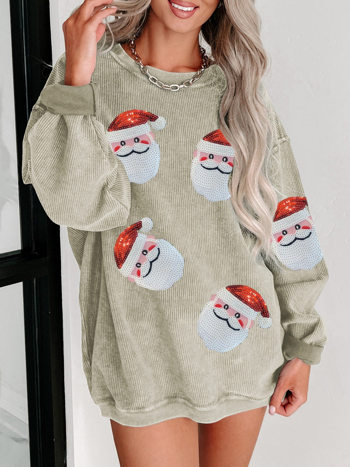 Here Comes Santa Claus Sequin Sweatshirt