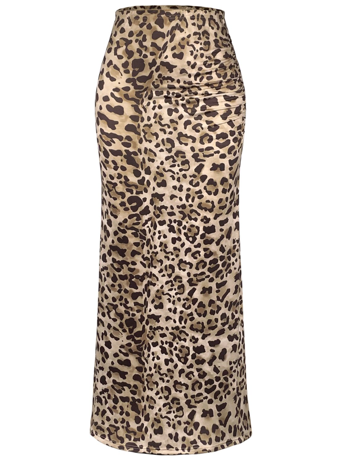 Let's Have Fun Leopard Slit Midi Skirt