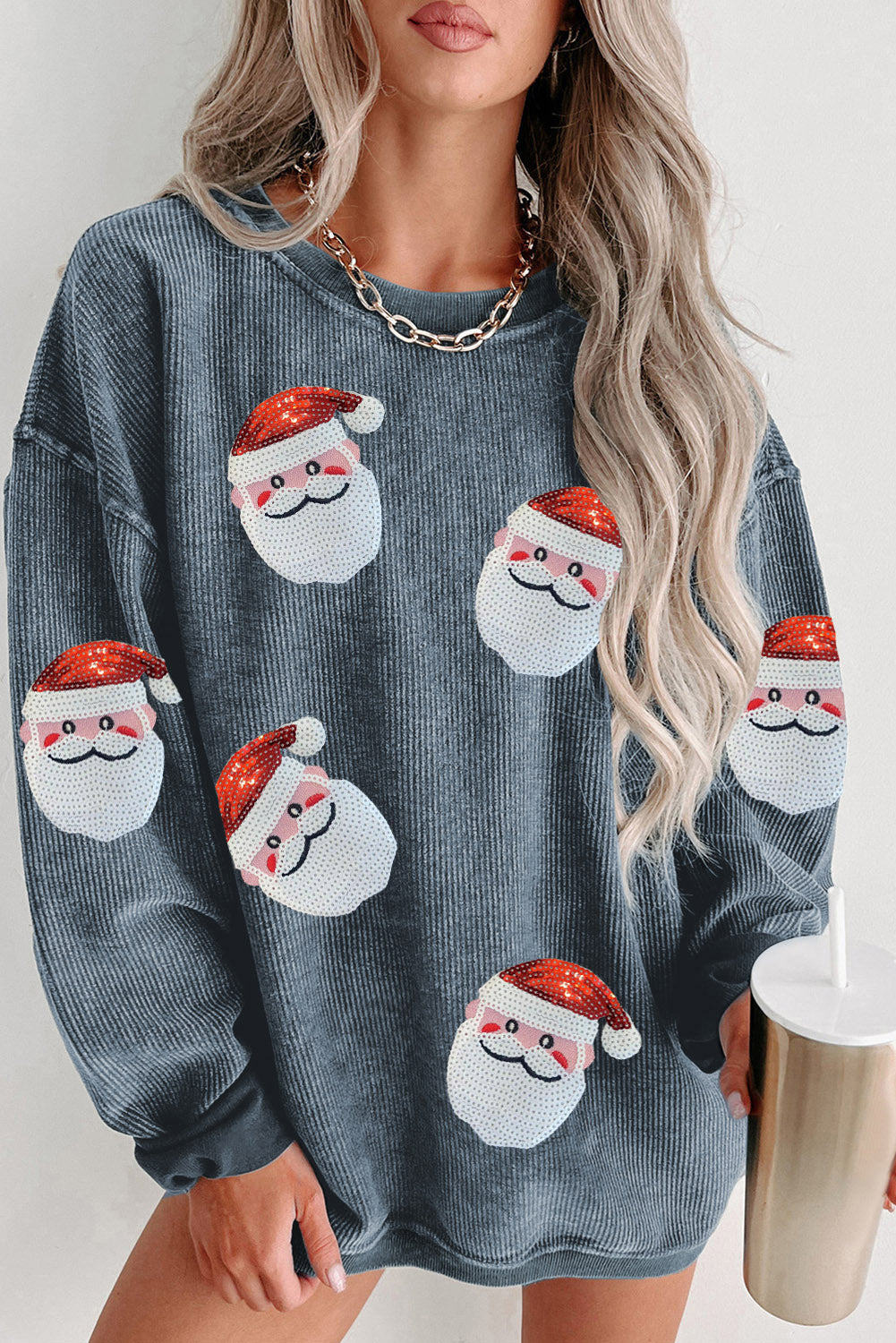 Here Comes Santa Claus Sequin Sweatshirt