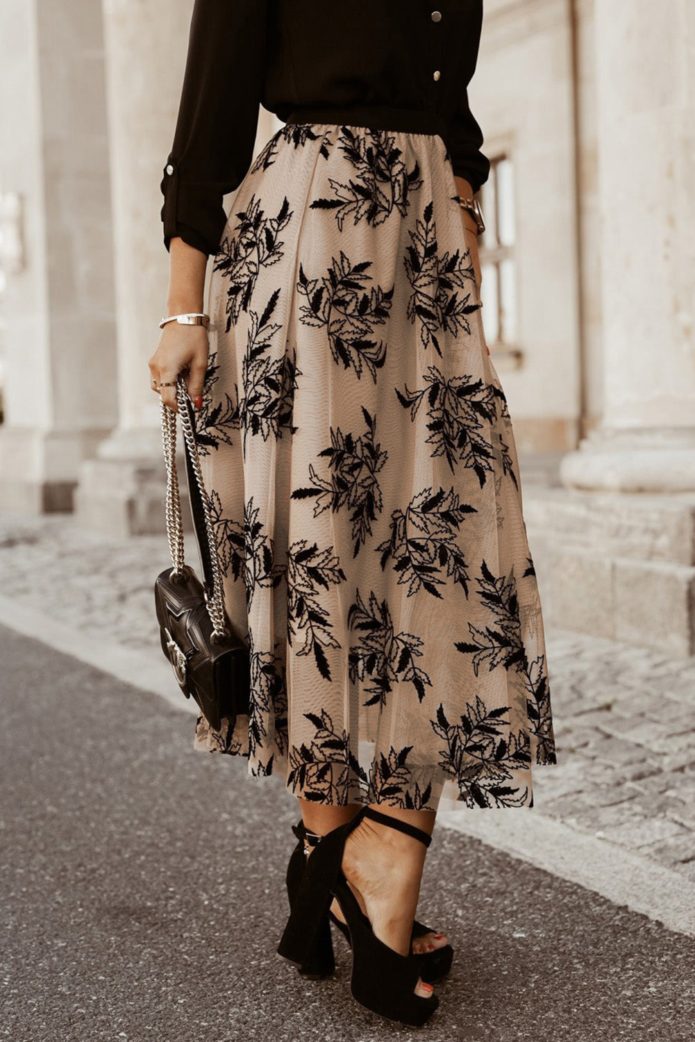 Everything Fall Embroidered High Waist Maxi Skirt