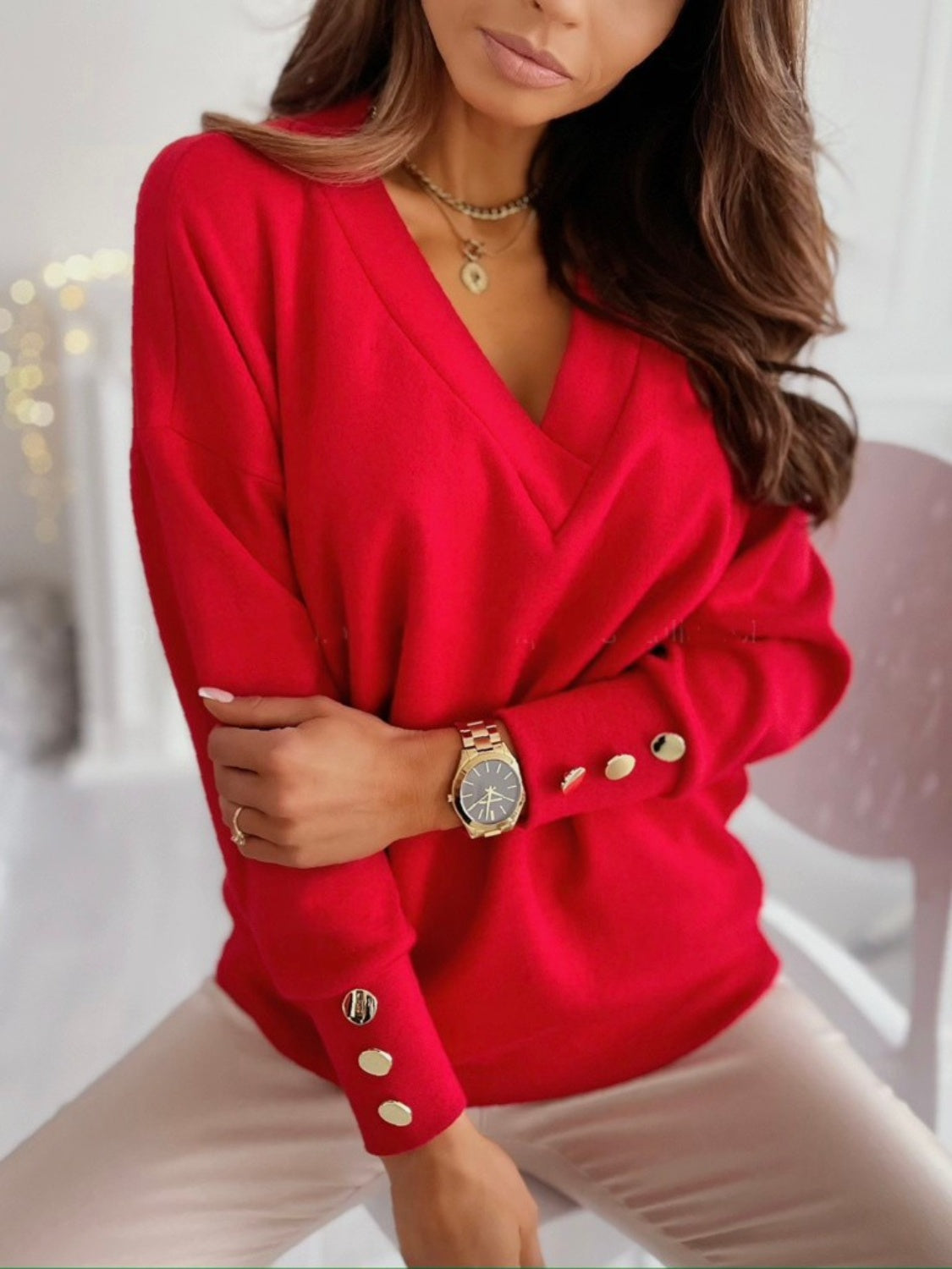 Classy and Elegant V-Neck Sweater