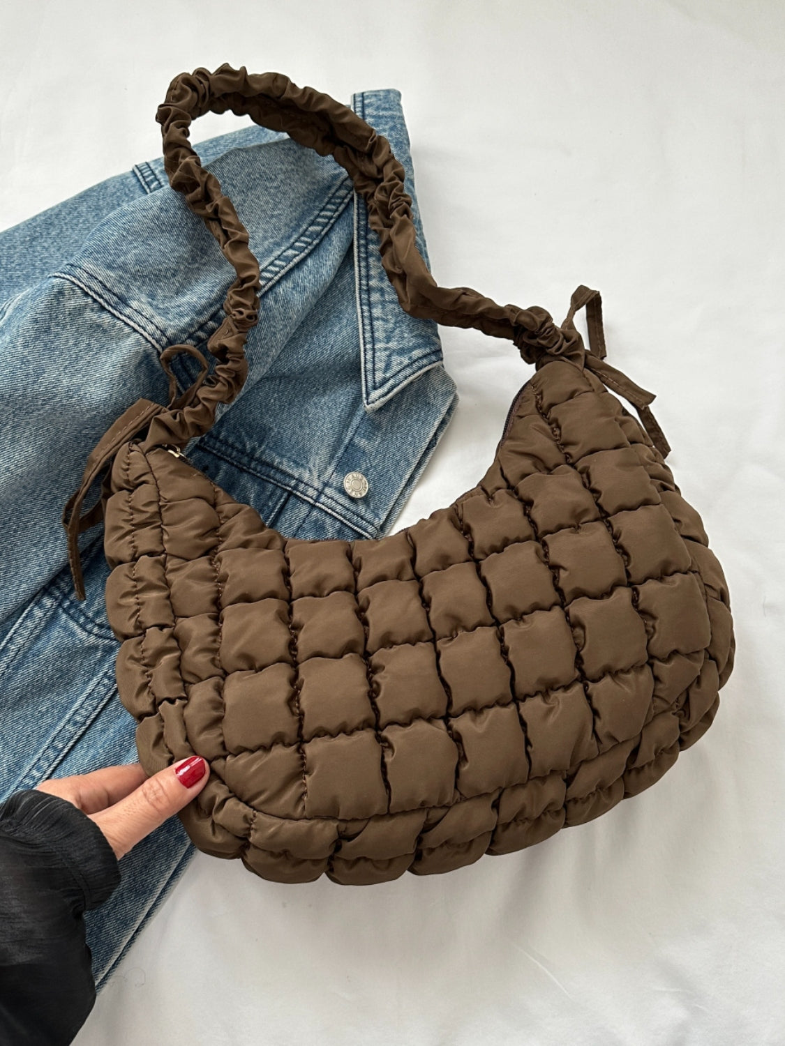 Bubble Texture Quilted Shoulder Bag