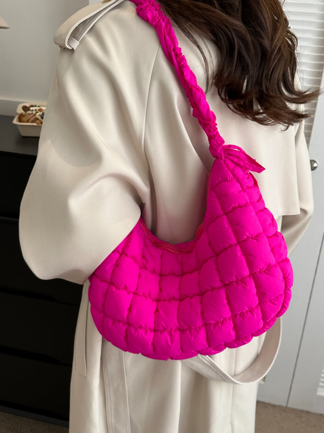 Bubble Texture Quilted Shoulder Bag