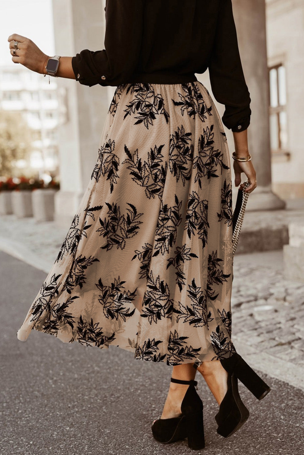 Everything Fall Embroidered High Waist Maxi Skirt