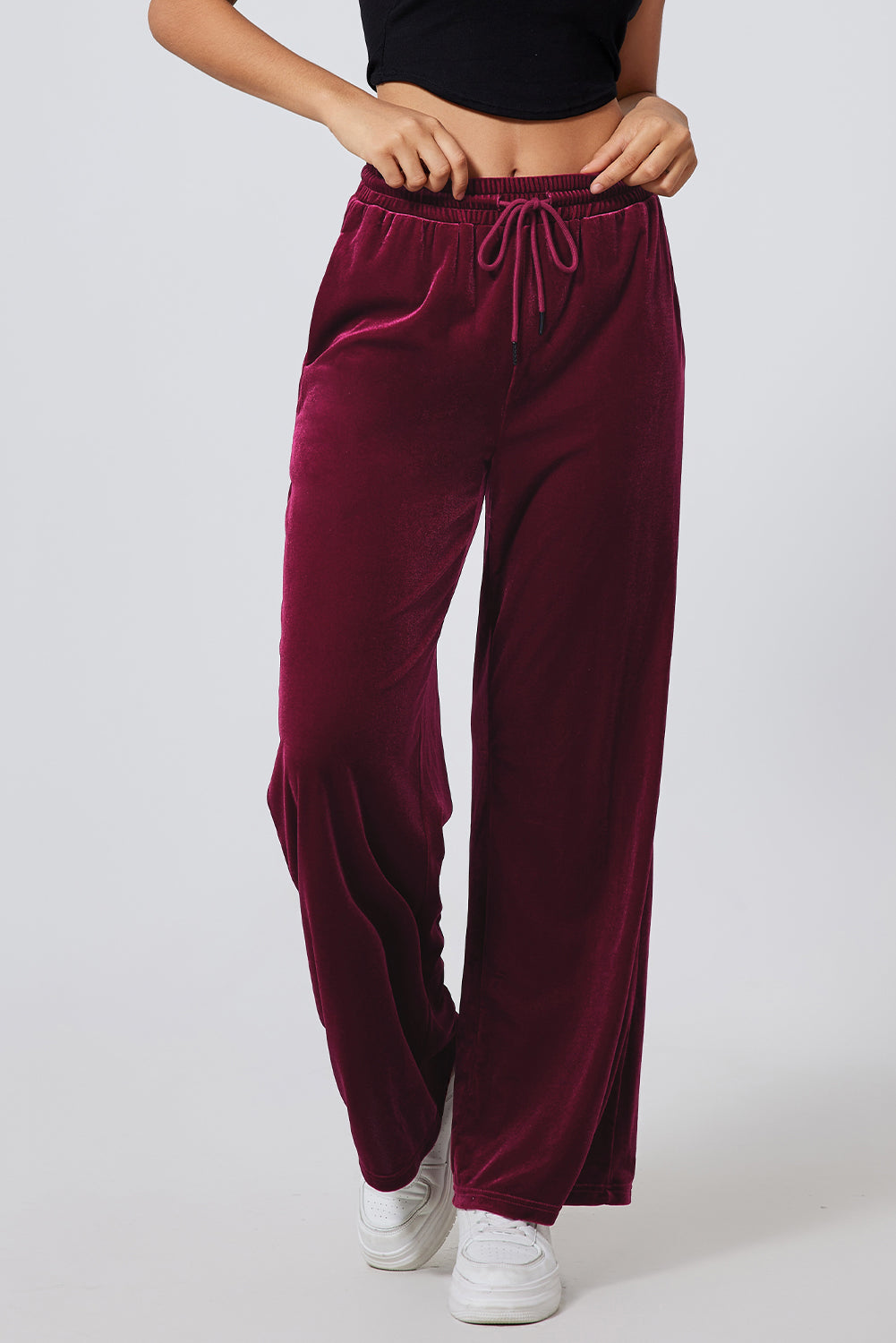 Holiday Cheer Drawstring Wide Leg Active Pants