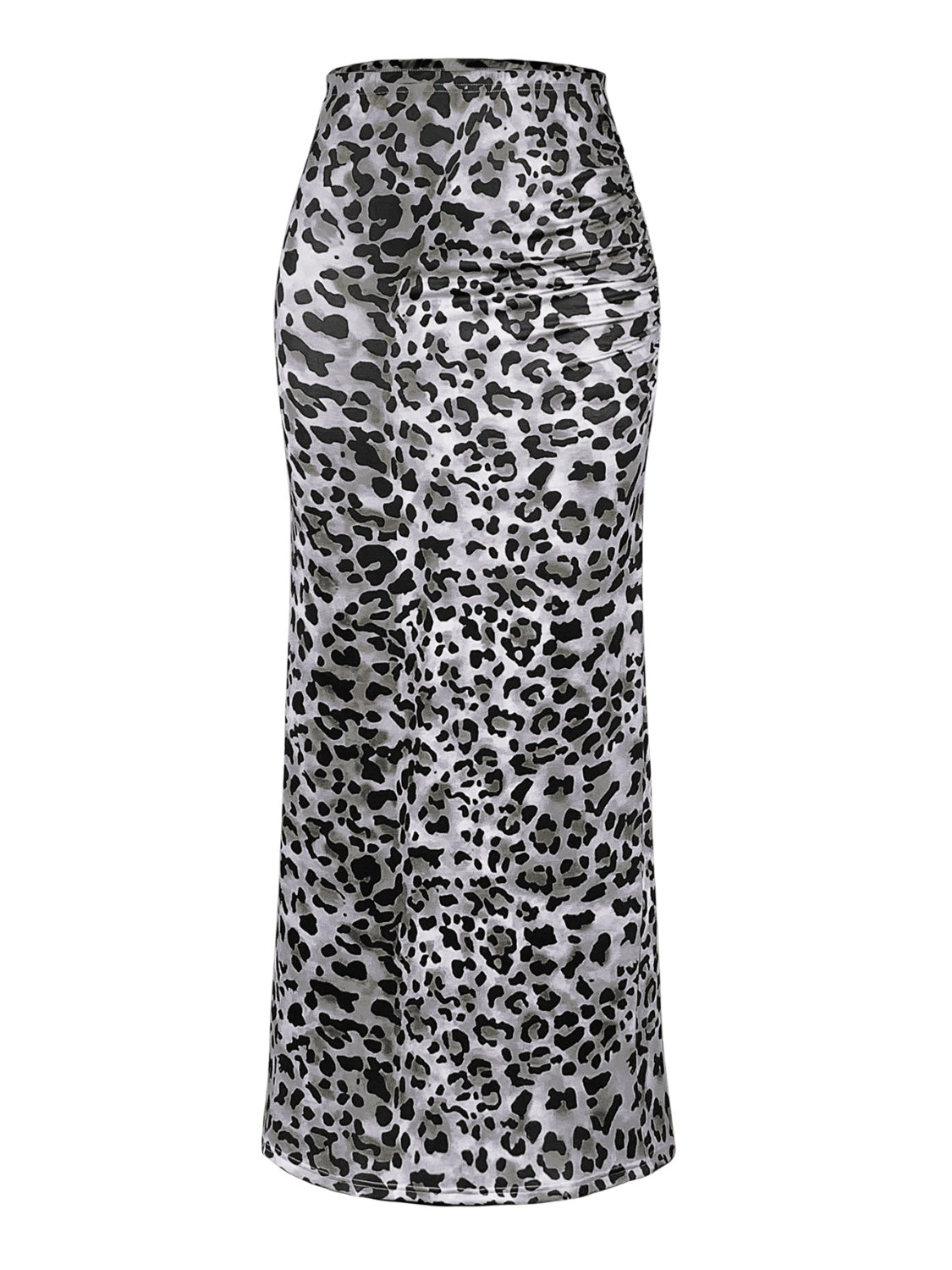 Let's Have Fun Leopard Slit Midi Skirt