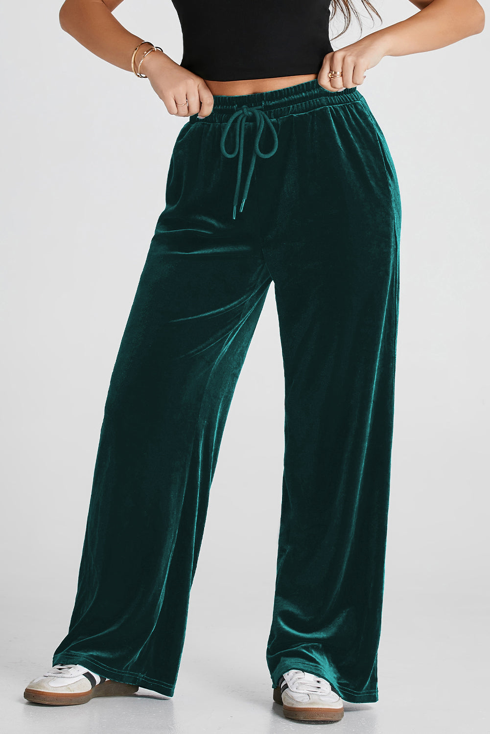 Holiday Cheer Drawstring Wide Leg Active Pants