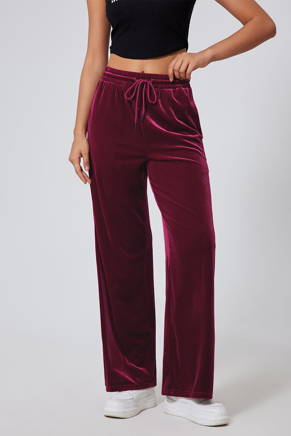 Holiday Cheer Drawstring Wide Leg Active Pants