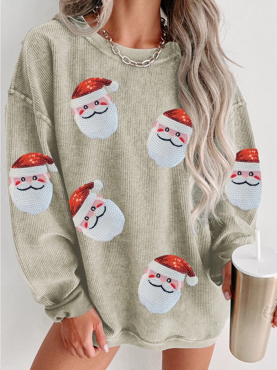 Here Comes Santa Claus Sequin Sweatshirt