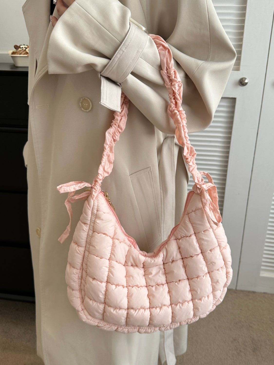 Bubble Texture Quilted Shoulder Bag