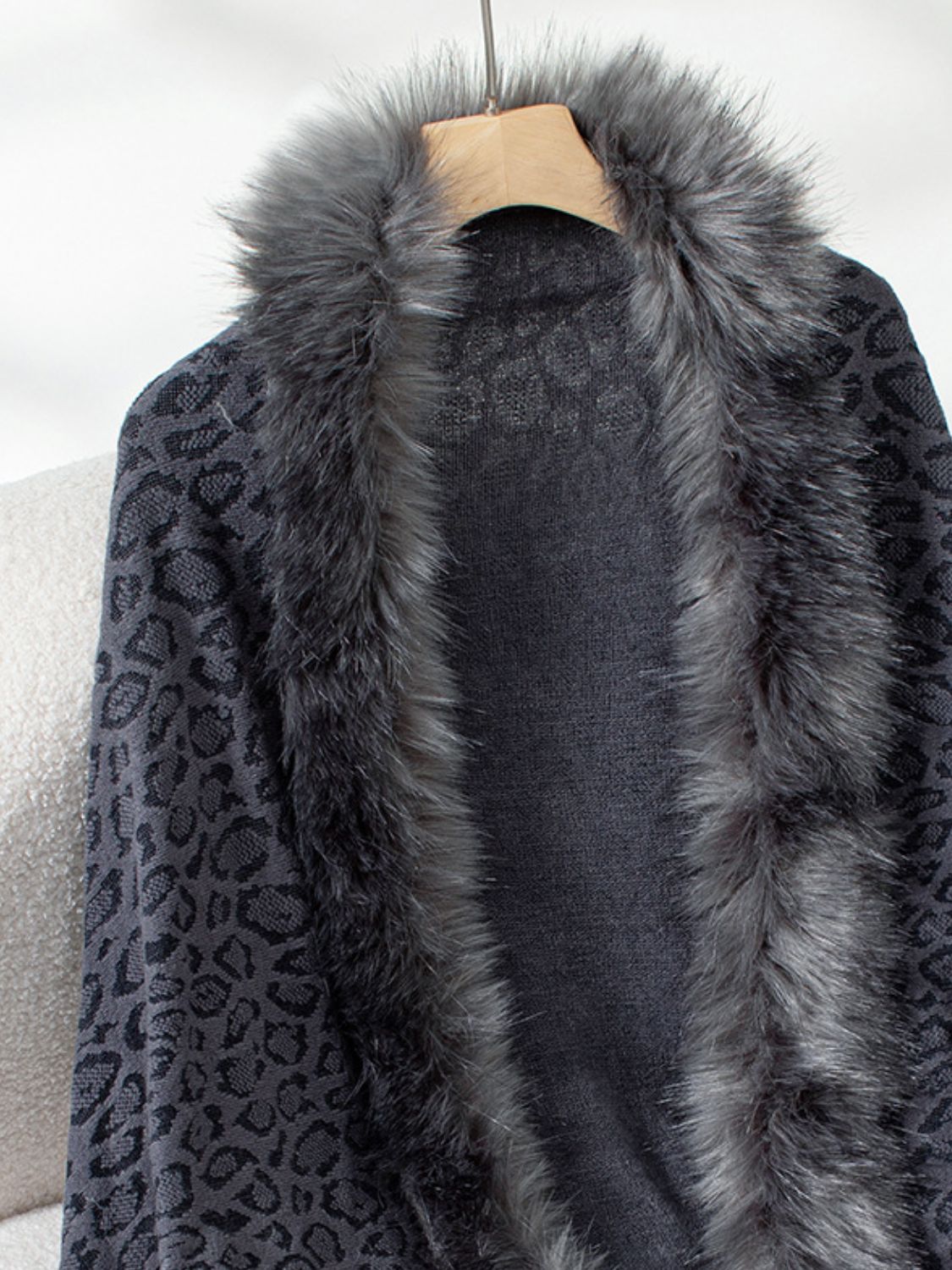 Fringe Leopard Poncho