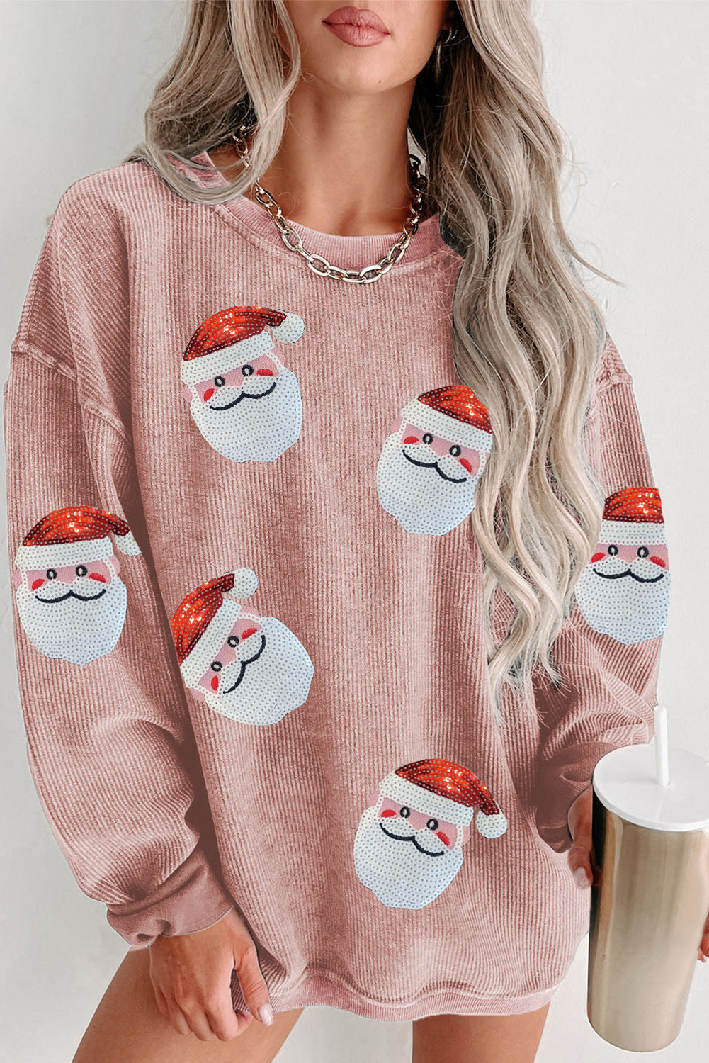 Here Comes Santa Claus Sequin Sweatshirt