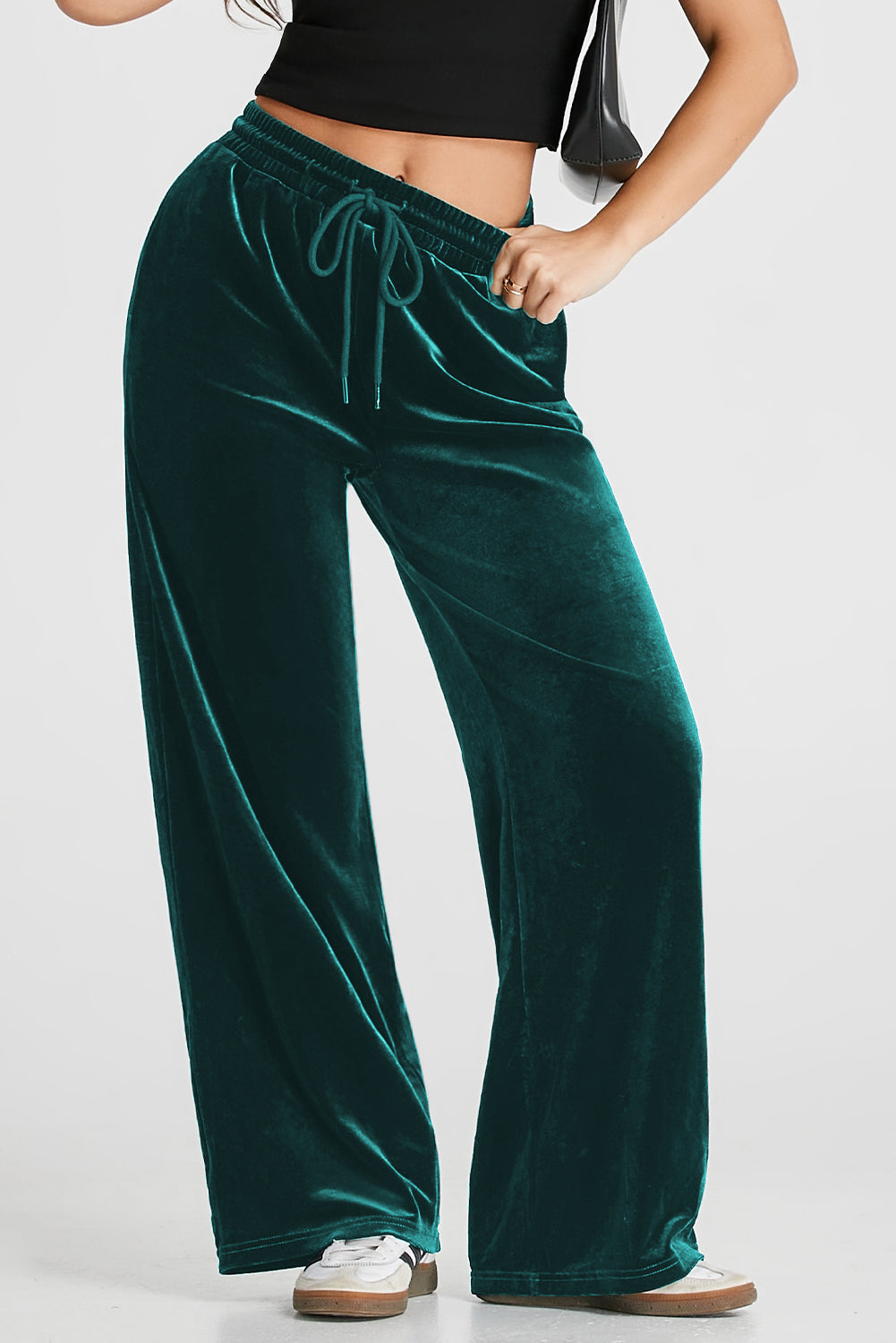 Holiday Cheer Drawstring Wide Leg Active Pants