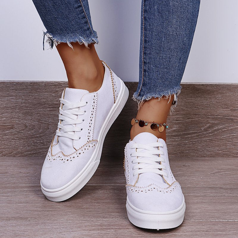 Lace-Up Suedette Sneakers