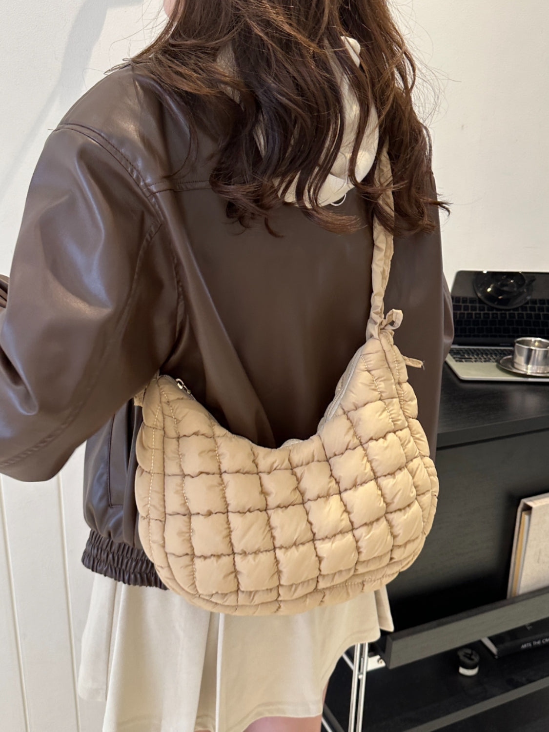 Bubble Texture Quilted Shoulder Bag