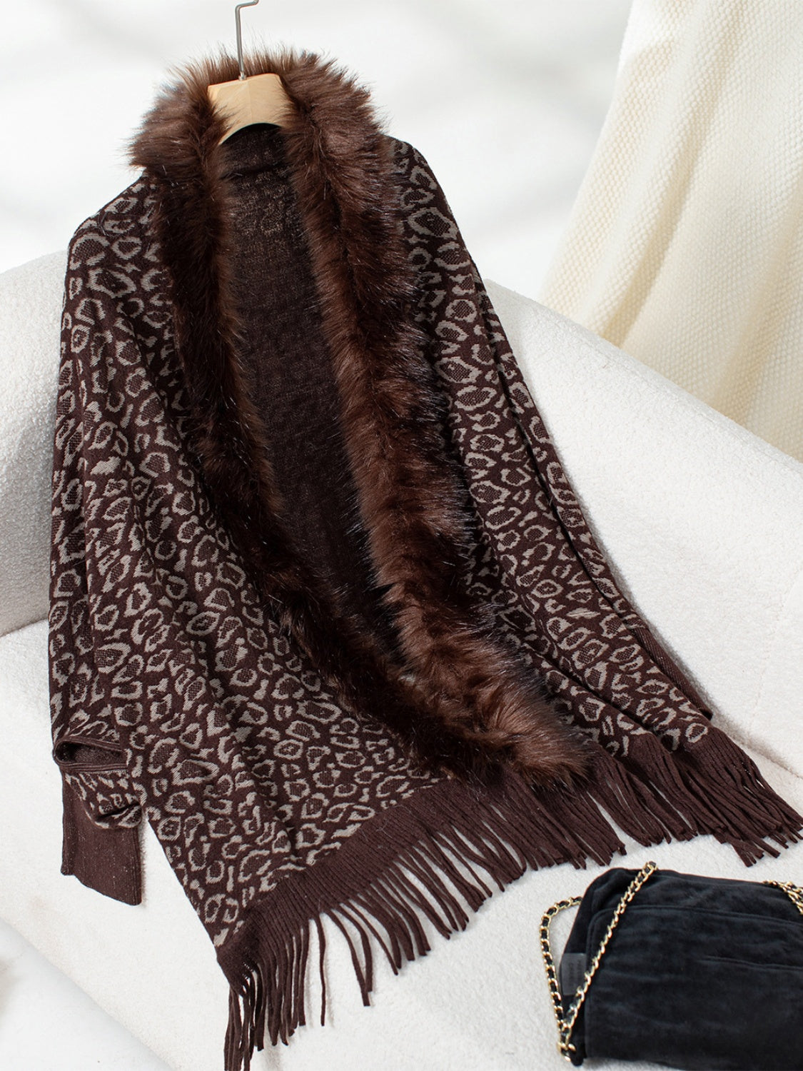 Fringe Leopard Poncho