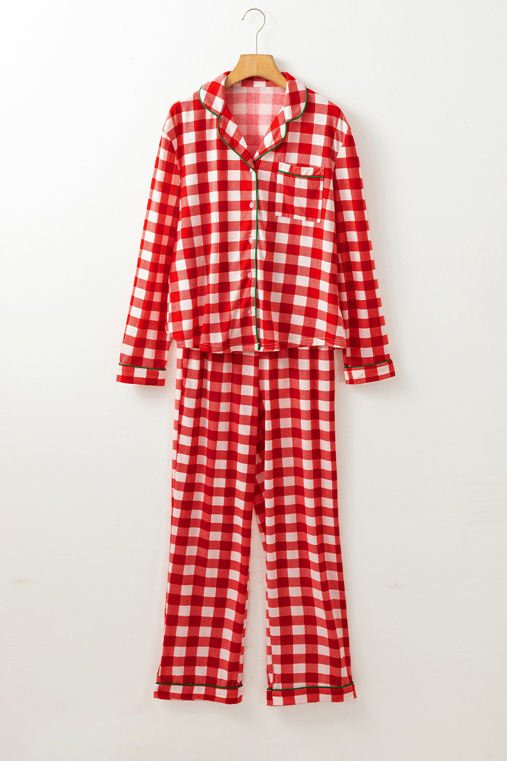 Here Comes Santa Claus Plaid Top and Pants Set