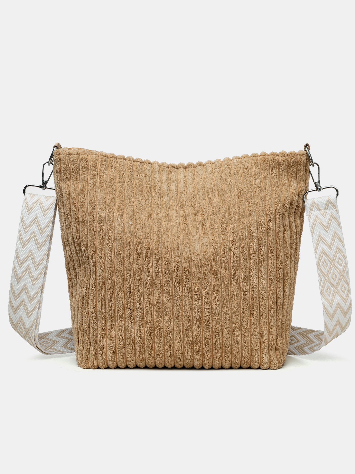 Corduroy Crossbody Bag with Removable Strap