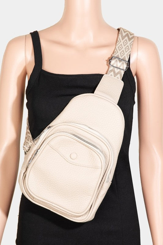 Textured Crossbody Leather Sling Bag