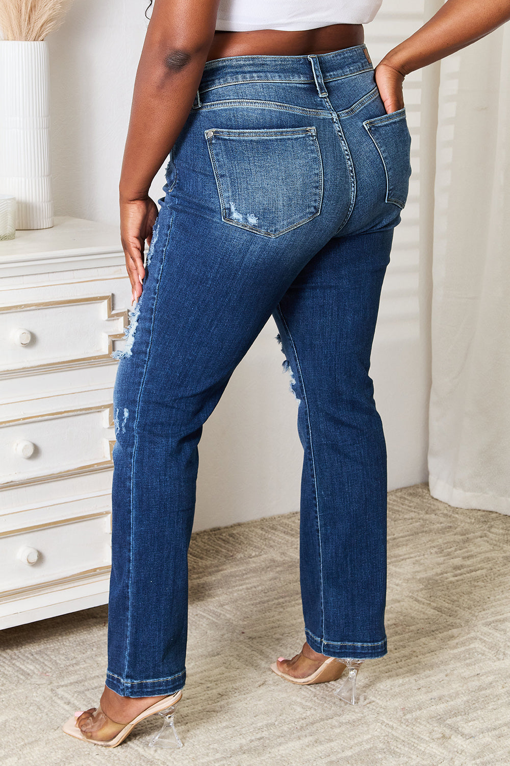 Judy Blue Mid Rise Destroy Bootcut Jeans