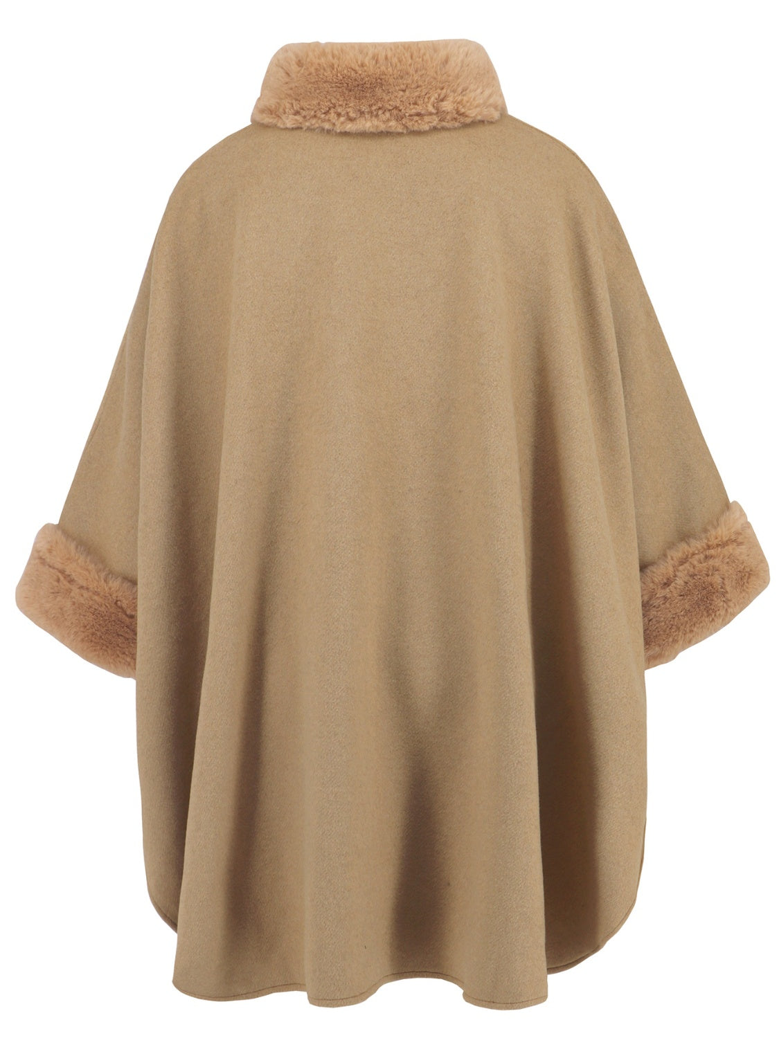 Fuzzy Trim Poncho