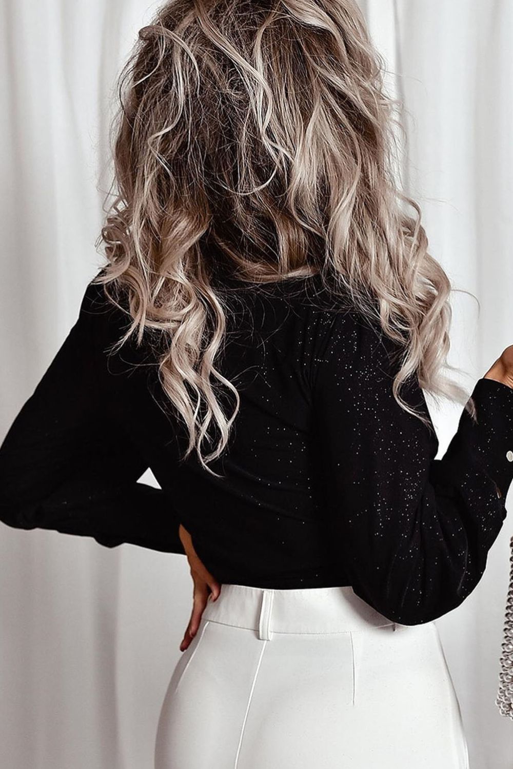 Glitter and Glitz Long Sleeve Blouse