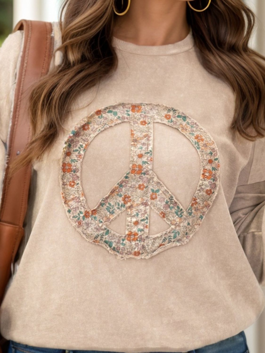 Plus Size Peace Sign Sweatshirt