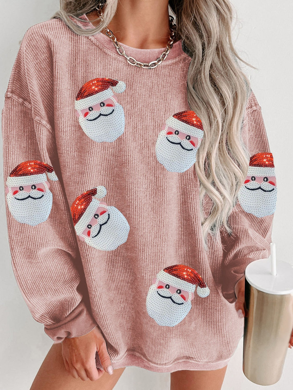 Here Comes Santa Claus Sequin Sweatshirt